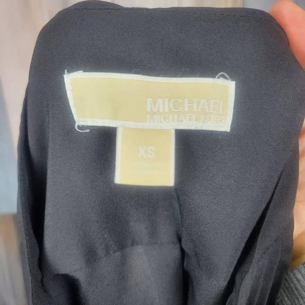 Michael Kors Black Long Sleeve Half Zip Blouse Size XS